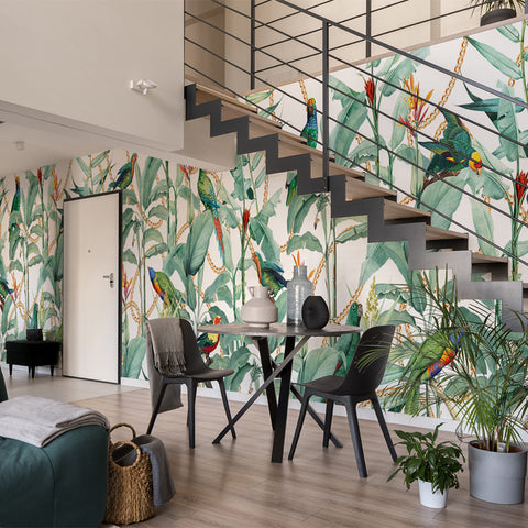 Carta da parati Tropical mint - soggiorno