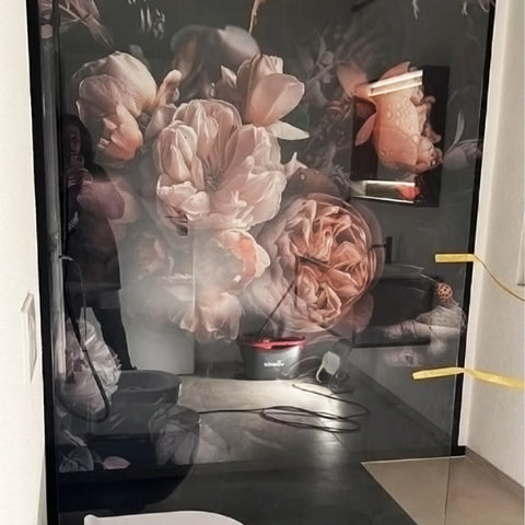 Carta da parati in Fibra di Vetro Rose bagno 2
