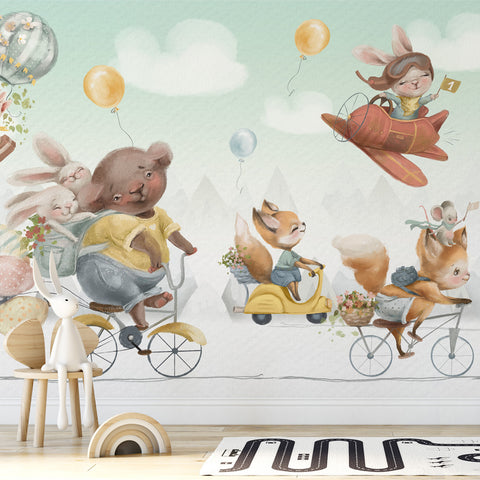 Carta da parati Animaletti giramondo - per bambini