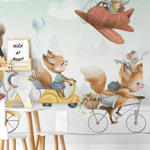 Carta da parati Animaletti giramondo per bambini 2
