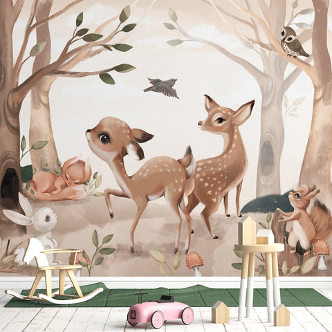 Carta da parati Abitanti della foresta - per bambini