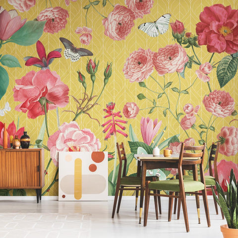 Carta da parati Profumo di rosa - per Sala da pranzo