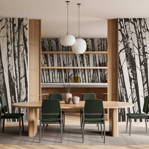 Carta da parati Foresta a Tratto - per sala da pranzo