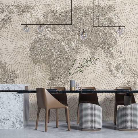 Carta da parati Cartografia  per sala da pranzo