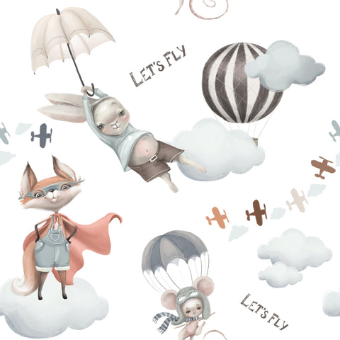 Amici sulle nuvole | Rotolo Carta da Parati