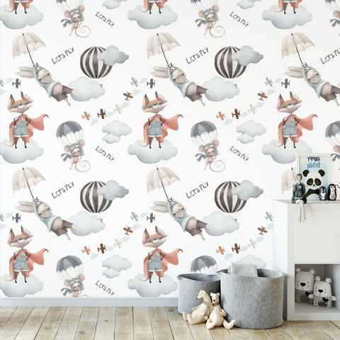 Amici sulle nuvole | Rotolo Carta da Parati