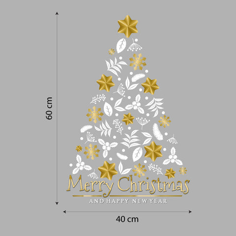 Albero stelle e agrifoglio | Vetrofania