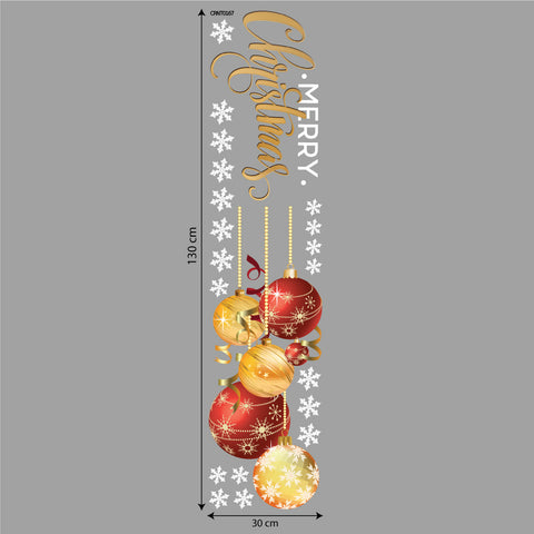 Palline dorate e rosse | Vetrofania