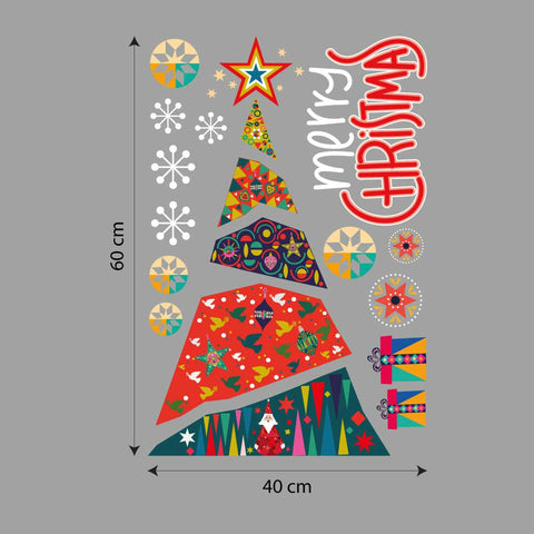 Albero natalizio colorato | Vetrofania