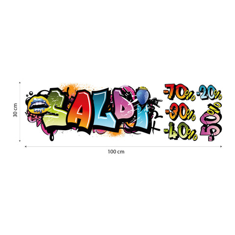 Saldi graffiti | Vetrofania