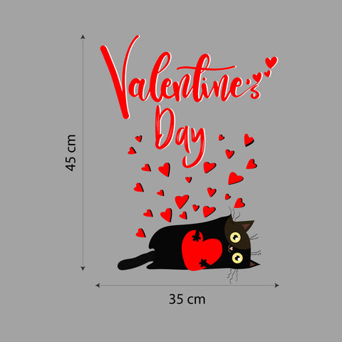 Gatto san valentino | Vetrofania