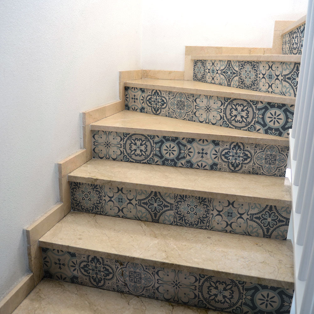 Tappetino Per Scale London Pro - 15 Pezzi Mezza Luna, Marrone, Antiscivolo E Facile Da Installare - 2