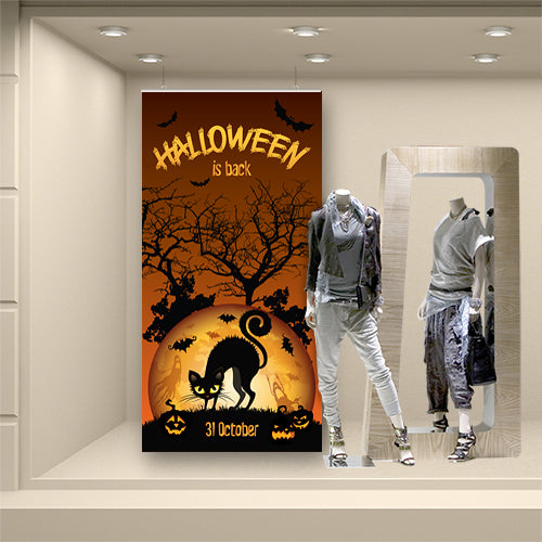 Fondale vetrina Halloween is back Adesivi Murali