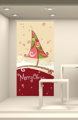 Fondale Albero con riccioli di neve