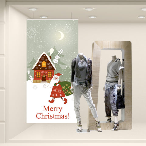 Fondale Babbo Natale e i coniglietti