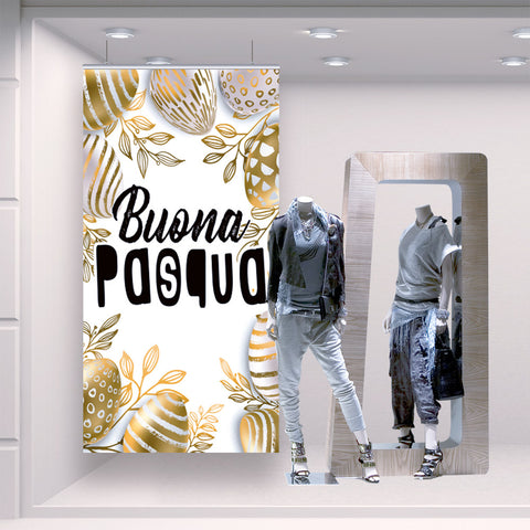 Fondale Pasqua uova dorate
