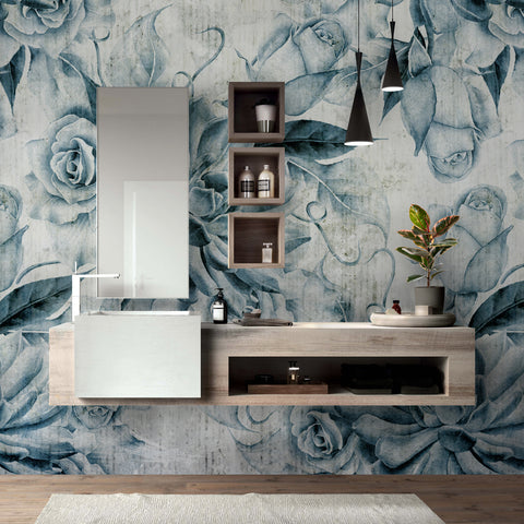 Carta da parati Rose e magnolie bagno 3