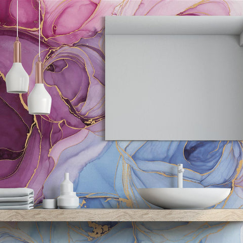 Carta da parati Chic Rose bagno 2