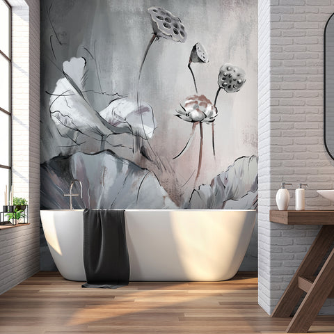 Carta da parati in Fibra di Vetro Lotus bagno 2