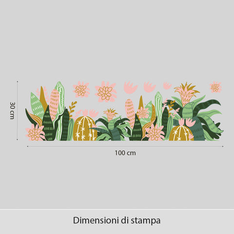 Fascia cactus in fiore | Vetrofania