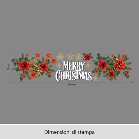 Merry christmas floreale | Vetrofania