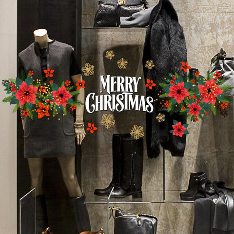 Merry christmas floreale | Vetrofania