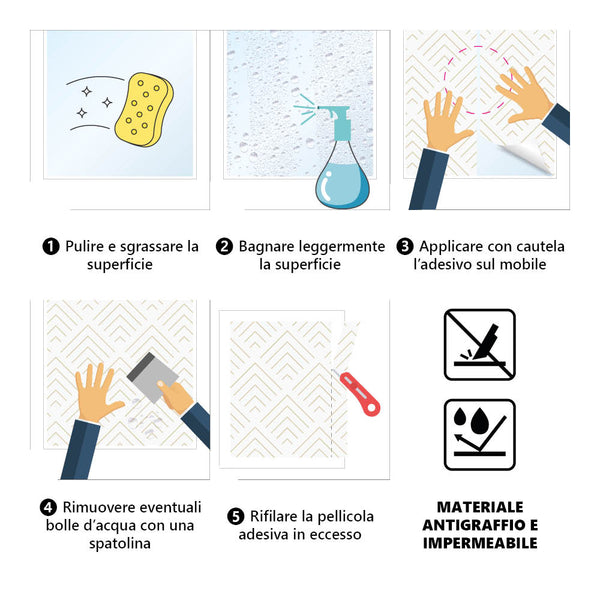 kina - RA0208 Pellicola Adesiva per Mobili e Pareti Antigraffio