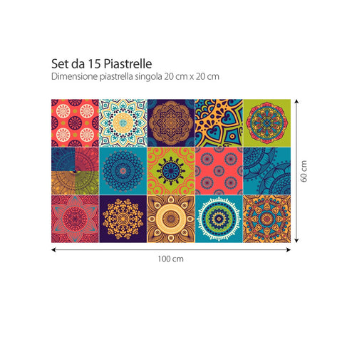 Adesivi colorati per piastrelle Santa Luzia 20cm