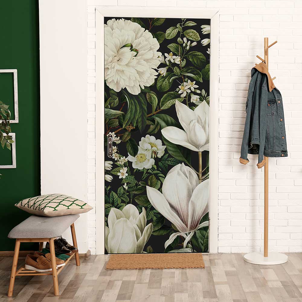 Adesivo Murale Decorativo Fiore E Farfalle 20x20 Cm | Pellicola Vinile Rimovibile Per Pareti, Porte, Mobili | Decorazione Moderna Per Bagno O Soggiorno - 2