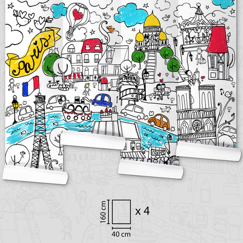 Poster XL da colorare Parigi