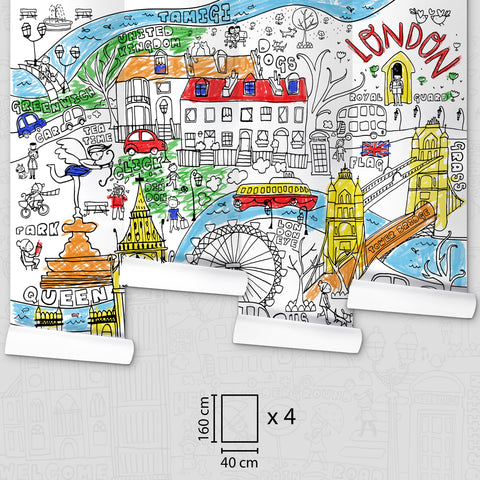 Poster XL da colorare Londra