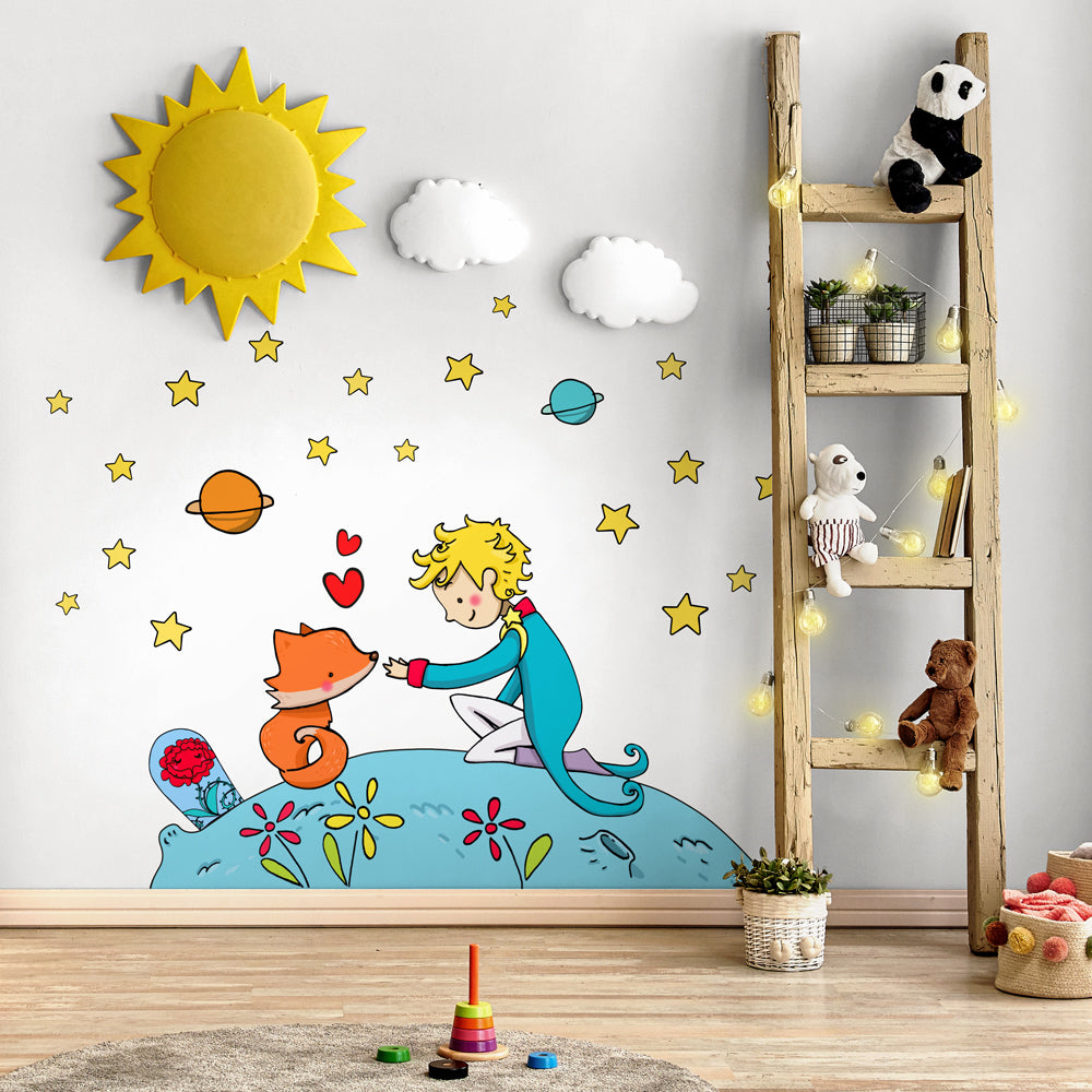 nikima 008 - Adesivo da parete per bambini, motivo: cavaliere con drago, castello principessa e spada nikima 008 - Adesivo da parete per bambini, motivo: cavaliere con drago, castello principessa e spada
