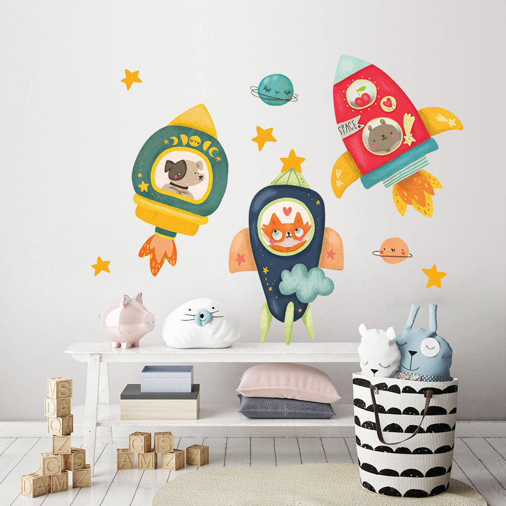 Sticker Bambini Saluti dallo spazio - Adesivi Murali