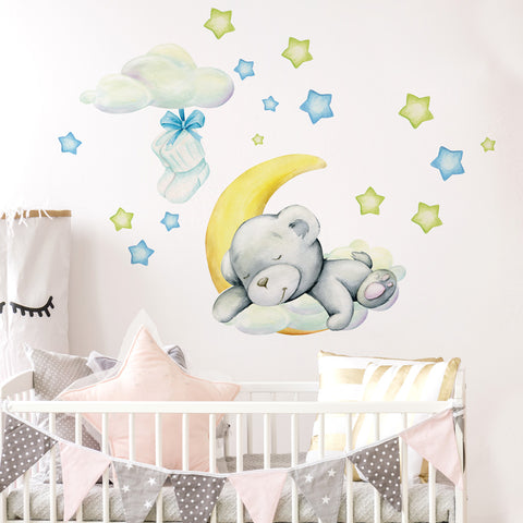 Adesivi murali per bambini Orsachiotto dormiglione