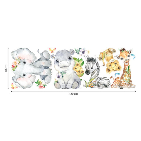 Adesivi murali per bambini La savana dei cuccioli dimensioni