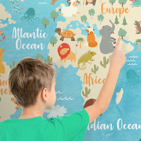 Adesivo murale per bambini Cerchio Mappamondo dettaglio