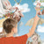 Adesivo murale per bambini Cerchio Coniglietti in viaggio dettaglio
