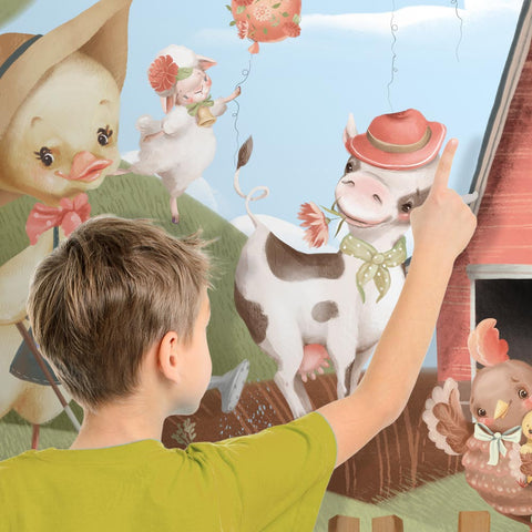 Adesivo murale per bambini Cerchio Sweet farm dettaglio