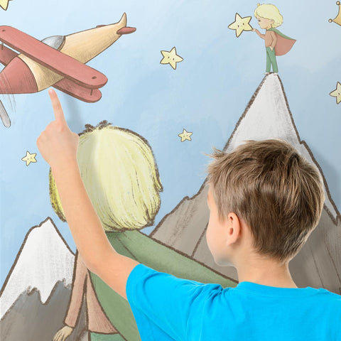 Adesivo murale per bambini Cerchio Piccolo Principe la mia buona stella dettaglio