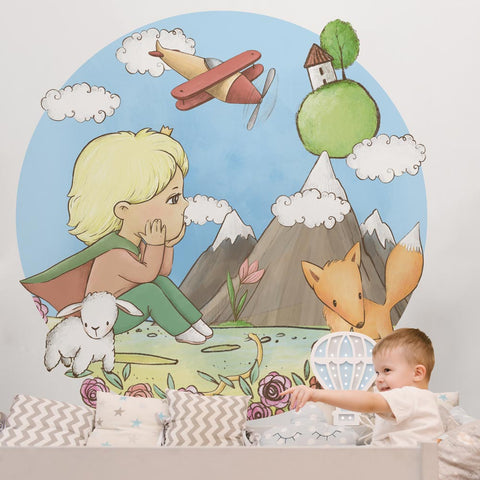 Adesivo murale per bambini Cerchio  Piccolo Principe pensieri