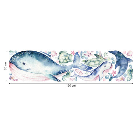 Adesivo murale effetto tessuto Armonia dell'oceano dimensioni