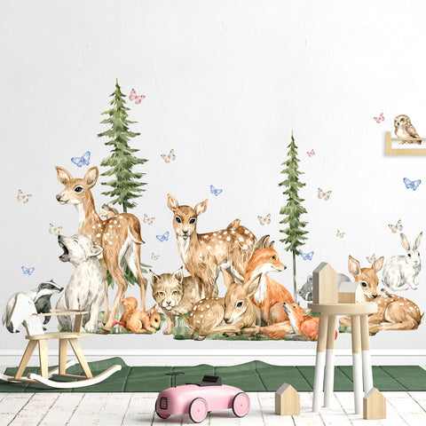 Adesivi murali per bambini Forest babies XXL