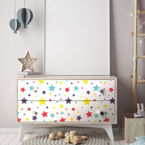 Pellicola adesiva per mobili Stelle colorate - Madia
