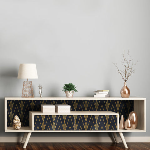 Pellicola adesiva per mobili Black Geometric - Interni