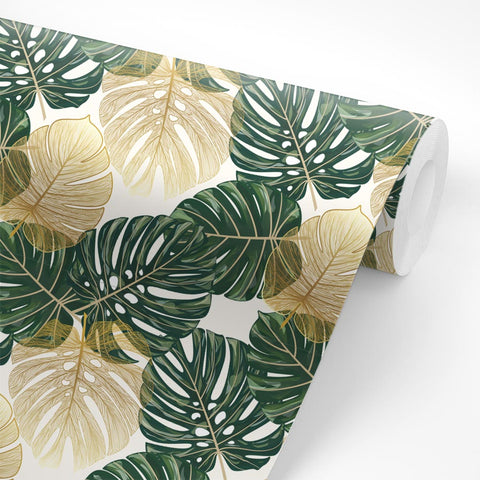 Pellicola adesiva per mobili Tropical green and yellow Rotolo