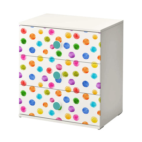 Pellicola adesiva per mobili Pois Colorati cassettiera
