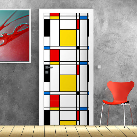 Pellicola adesiva per mobili Mondrian porta