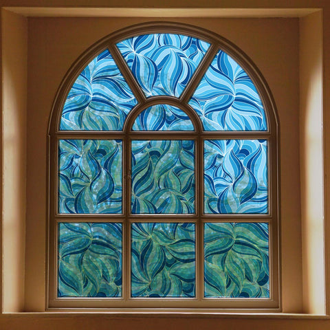 Pellicola adesiva per vetro Fiori blu