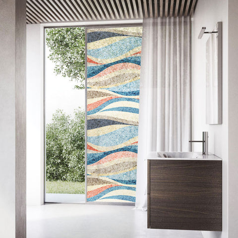 Pellicola adesiva per vetro Mosaico marino