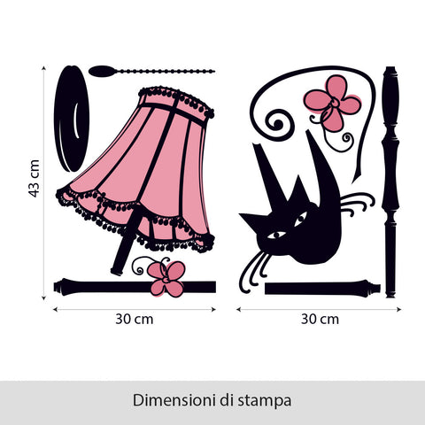 Lampada con gatto appeso